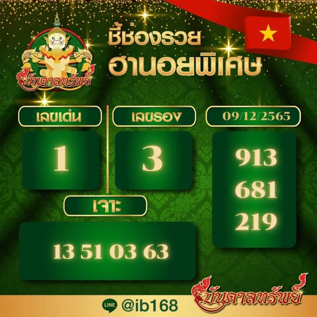 แนวทางหวยฮานอย 9/12/65 ชุดที่ 4