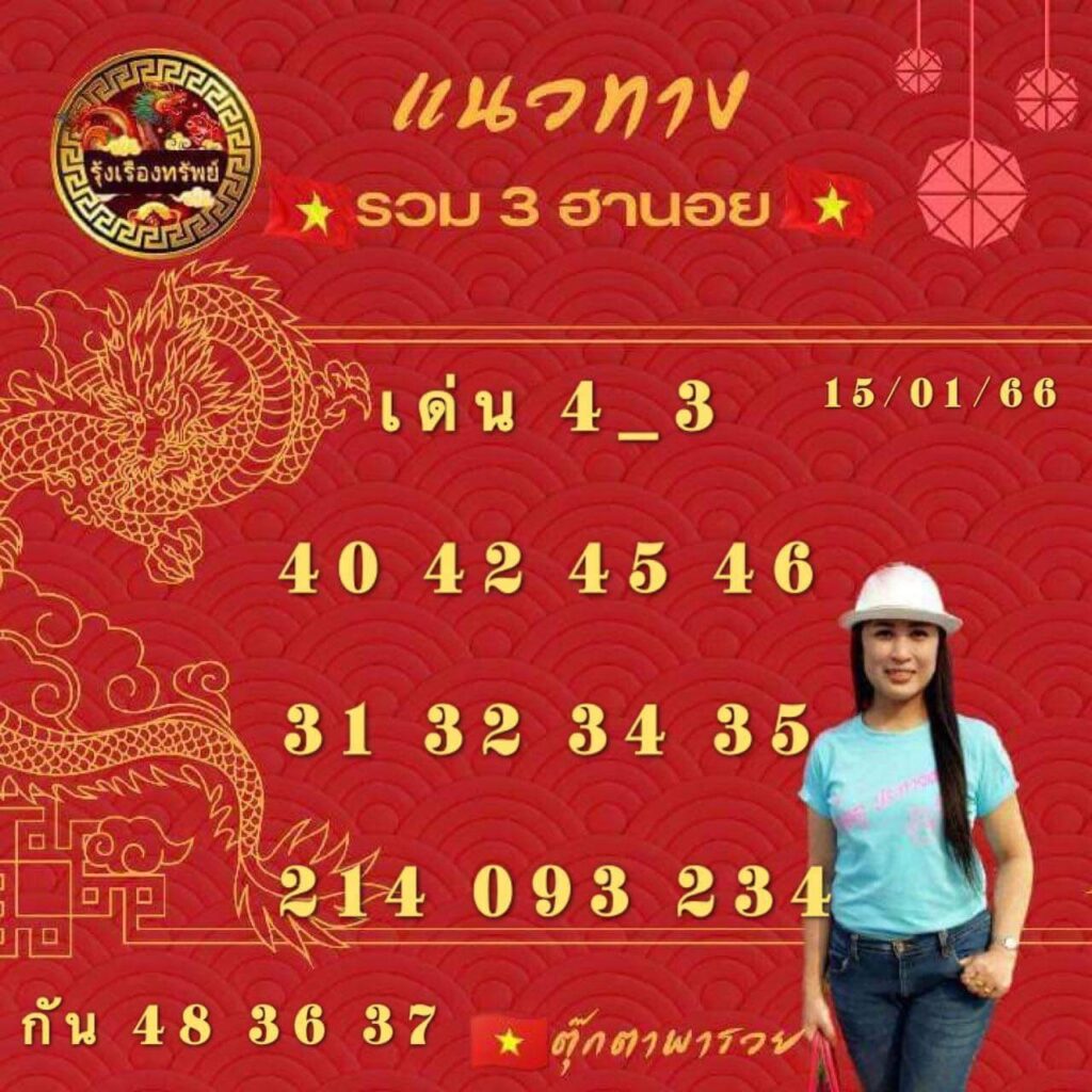 แนวทางหวยฮานอย 15/1/66 ชุดที่ 5