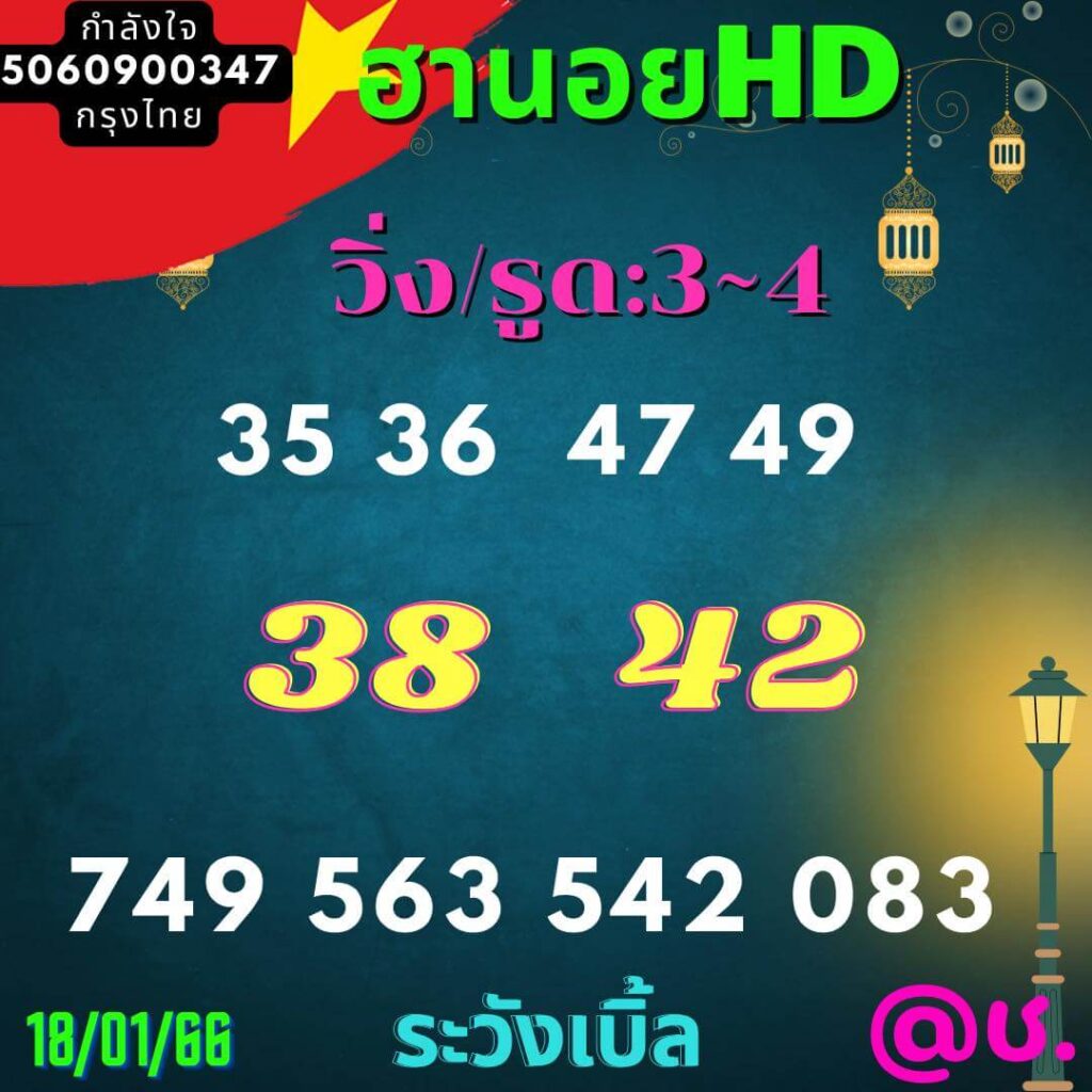 แนวทางหวยฮานอย 18/1/66 ชุดที่ 10