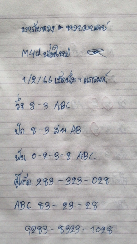 แนวทางหวยมาเลย์ 1/2/66 ชุดที่ 2