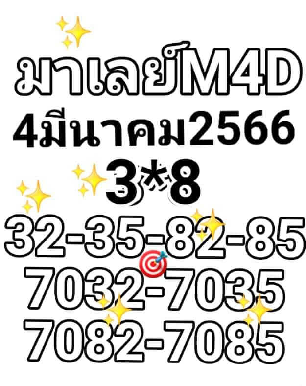 แนวทางหวยมาเลย์ 4/3/66 ชุดที่ 11
