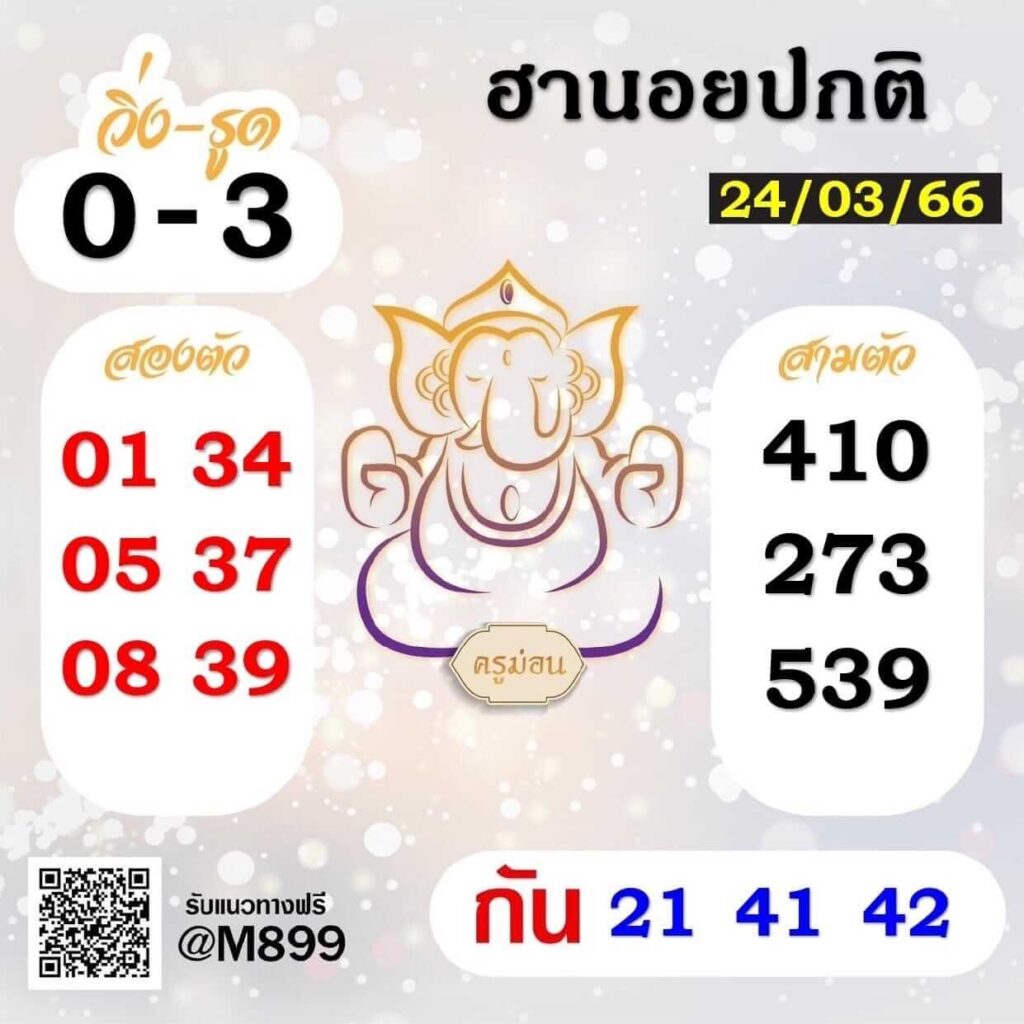 แนวทางหวยฮานอย 24/3/66 ชุดที่ 5