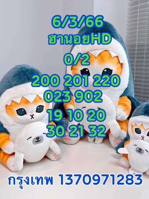 แนวทางหวยฮานอย 6/3/66 ชุดที่ 5