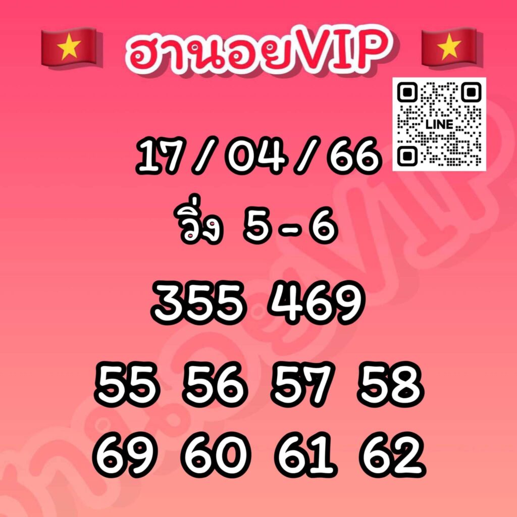 แนวทางหวยฮานอย 17/4/66 ชุดที่ 14