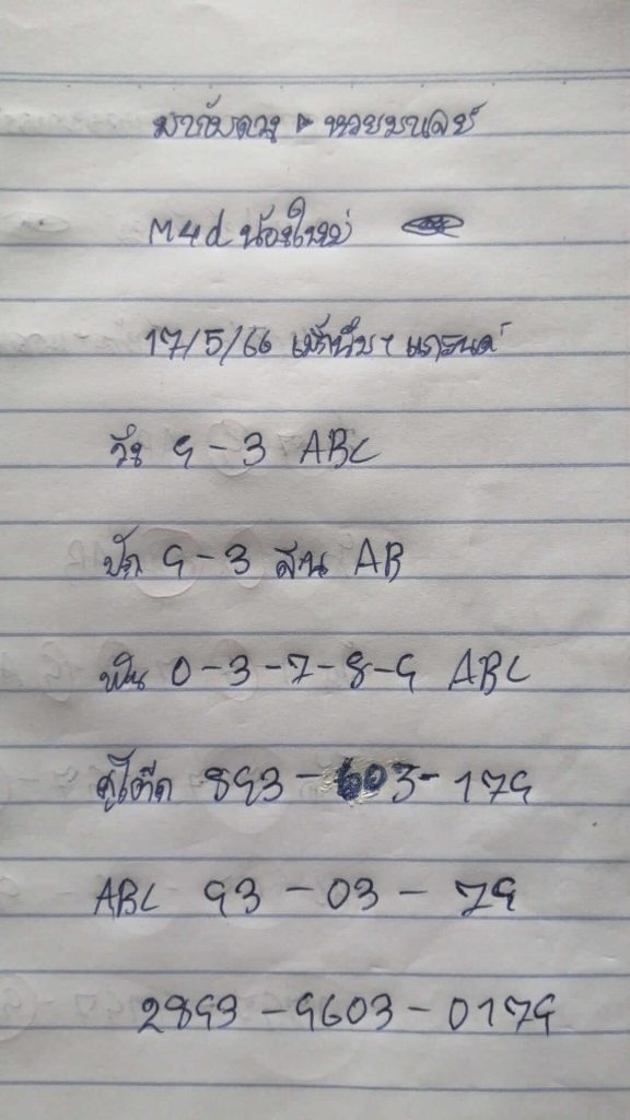 แนวทางหวยมาเลย์ 17/5/66 ชุดที่ 2