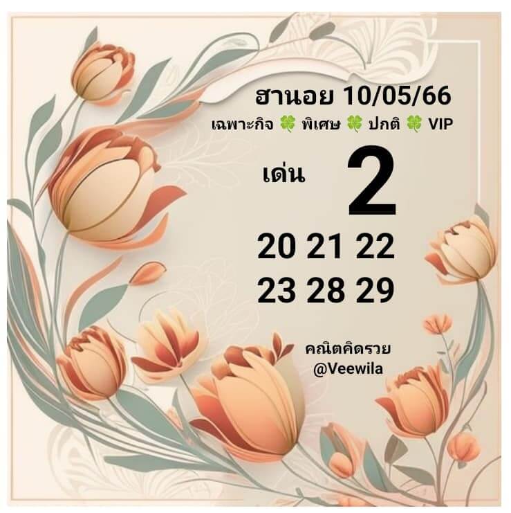 แนวทางหวยฮานอย 10/5/66 ชุดที่ 9