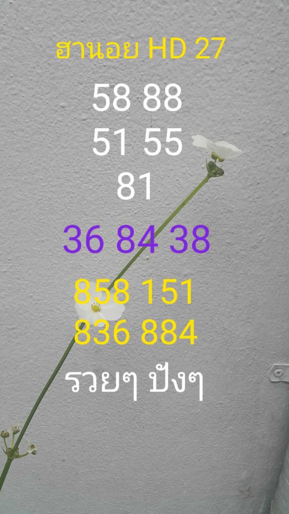 แนวทางหวยฮานอย 27/5/66 ชุดที่ 5