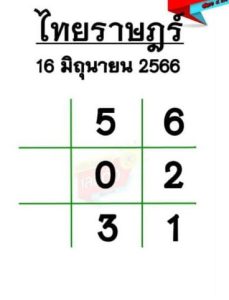 หวยไทยราษฎร์ 16/6/66