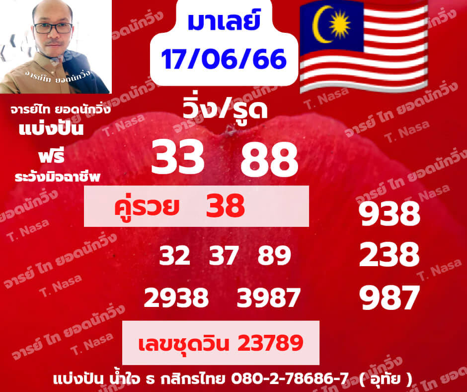 แนวทางหวยมาเลย์ 17/6/66 ชุดที่ 4