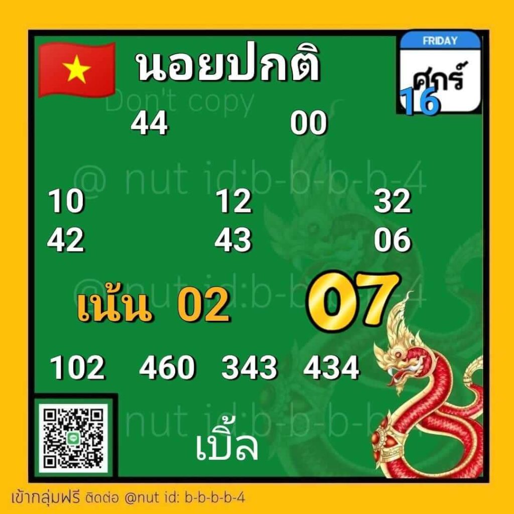 แนวทางหวยฮานอย 16/6/66 ชุดที่ 7