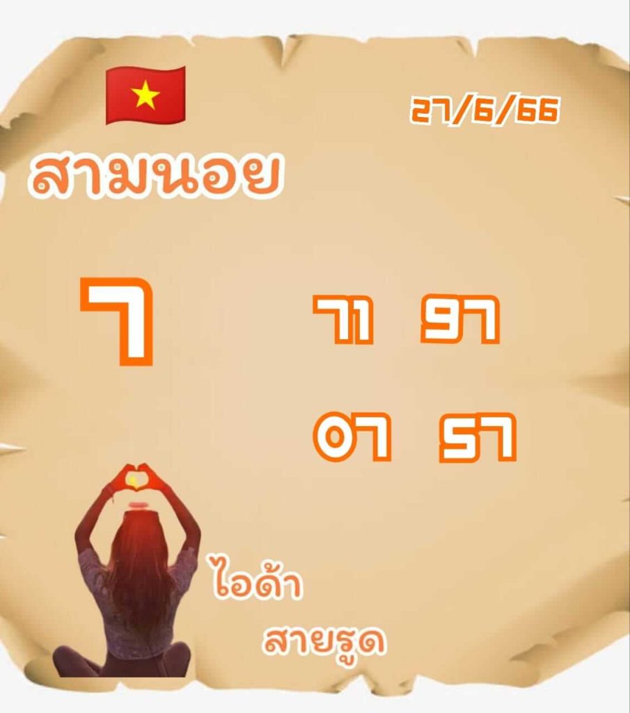 แนวทางหวยฮานอย 27/6/66 ชุดที่ 4