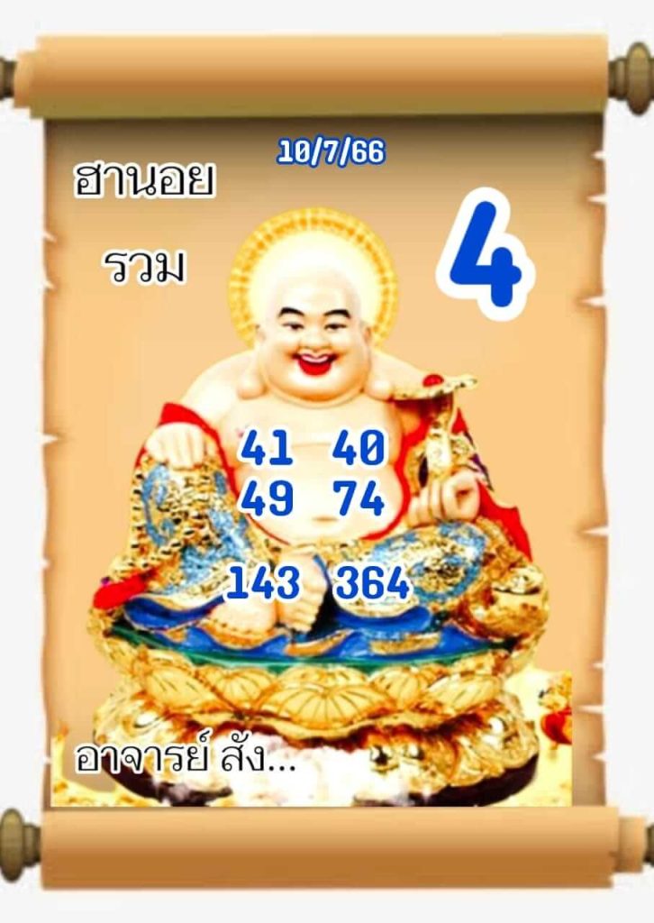 แนวทางหวยฮานอย 10/7/66 ชุดที่ 4