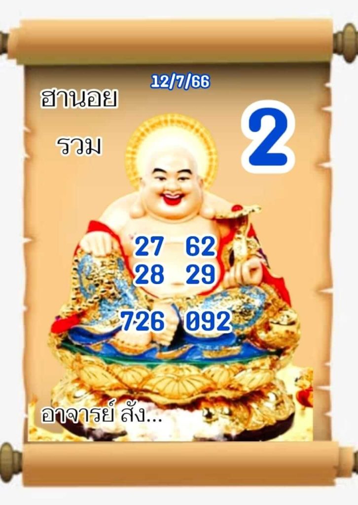 แนวทางหวยฮานอย 12/7/66 ชุดที่ 5