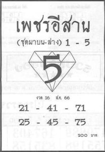 หวยเพชรอีสาน 16/8/66