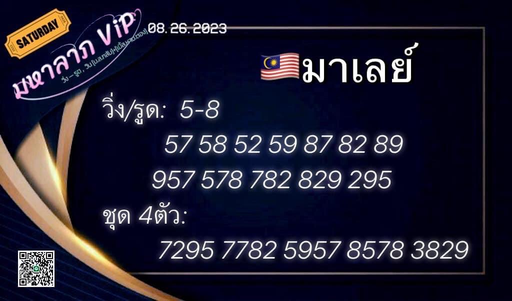 แนวทางหวยมาเลย์ 26/8/66 ชุดที่ 2