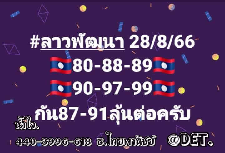 แนวทางหวยลาว 28/8/66 ชุดที่ 9