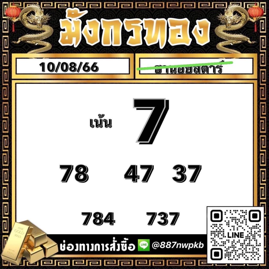 แนวทางหวยฮานอย 10/8/66 ชุดที่ 9