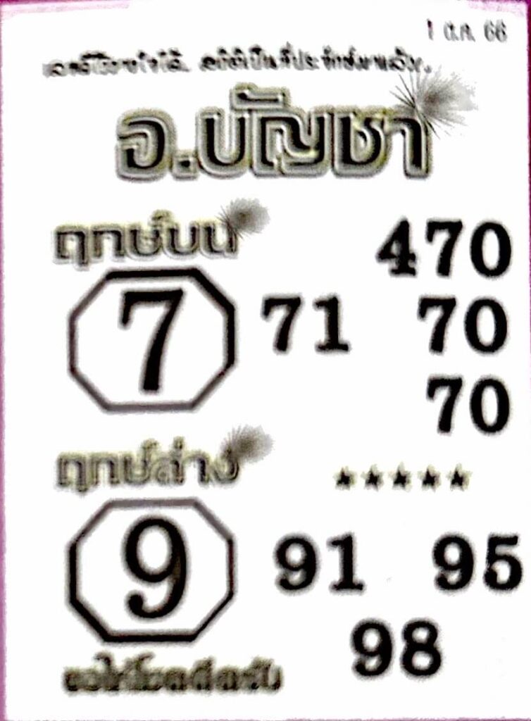 หวยอาจารย์บัญชา 1/10/66