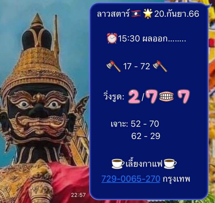 แนวทางหวยลาว 20/9/66 ชุดที่ 10
