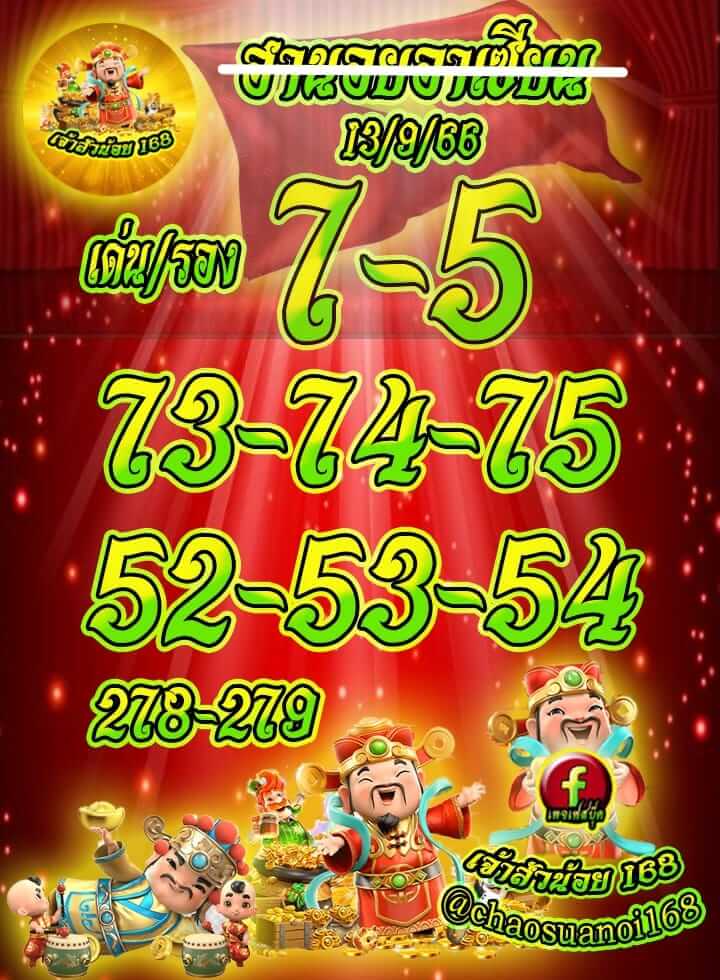 แนวทางหวยฮานอย 13/9/66 ชุดที่ 9