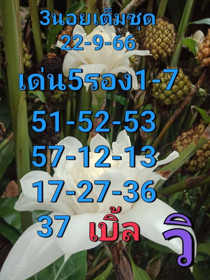แนวทางหวยฮานอย 22/9/66 ชุดที่ 6