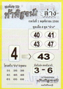 หวยท้าพิสูจน์ล่าง 1/11/66