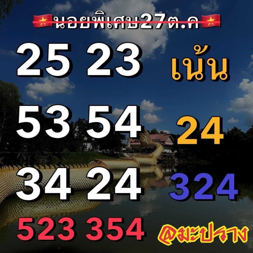 แนวทางหวยฮานอย 27/10/66 ชุดที่ 3