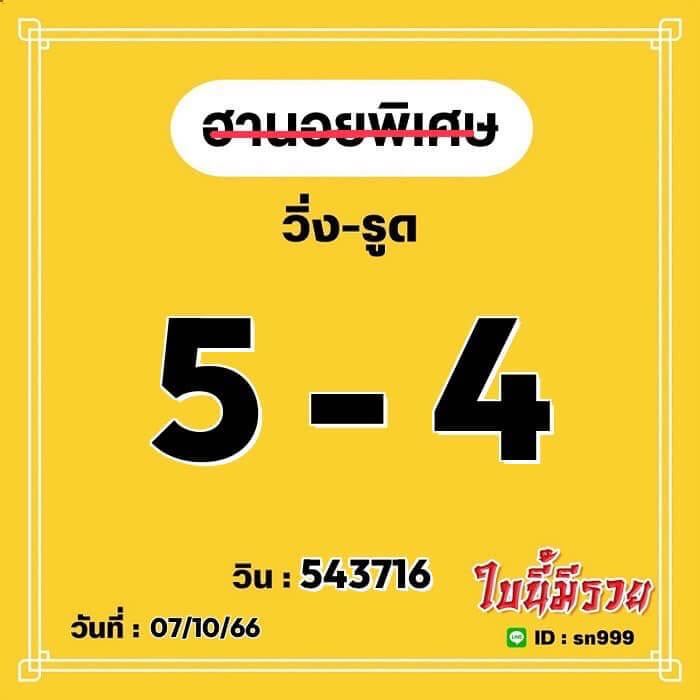 แนวทางหวยฮานอย 7/10/66 ชุดที่ 5
