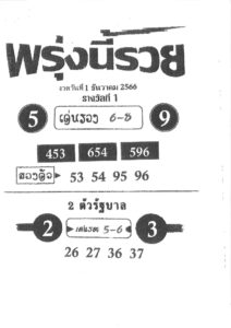หวยพรุ่งนี้รวย 1/12/66