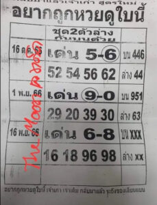 หวยอยากถูกหวยดูใบนี้ 16/11/66