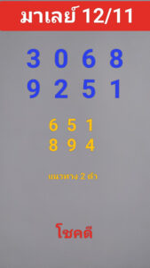 แนวทางหวยมาเลย์ 12/11/66 ชุดที่ 5