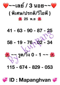 แนวทางหวยมาเลย์ 25/11/66 ชุดที่ 18