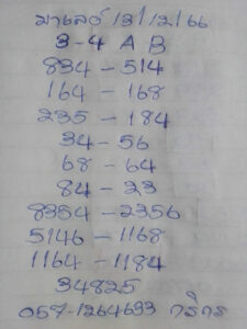 หวยมาเลย์ 13-12-66 ชุด 6