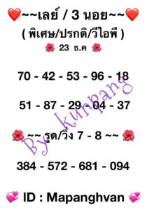 หวยฮานอย 23-12-66 ชุด5
