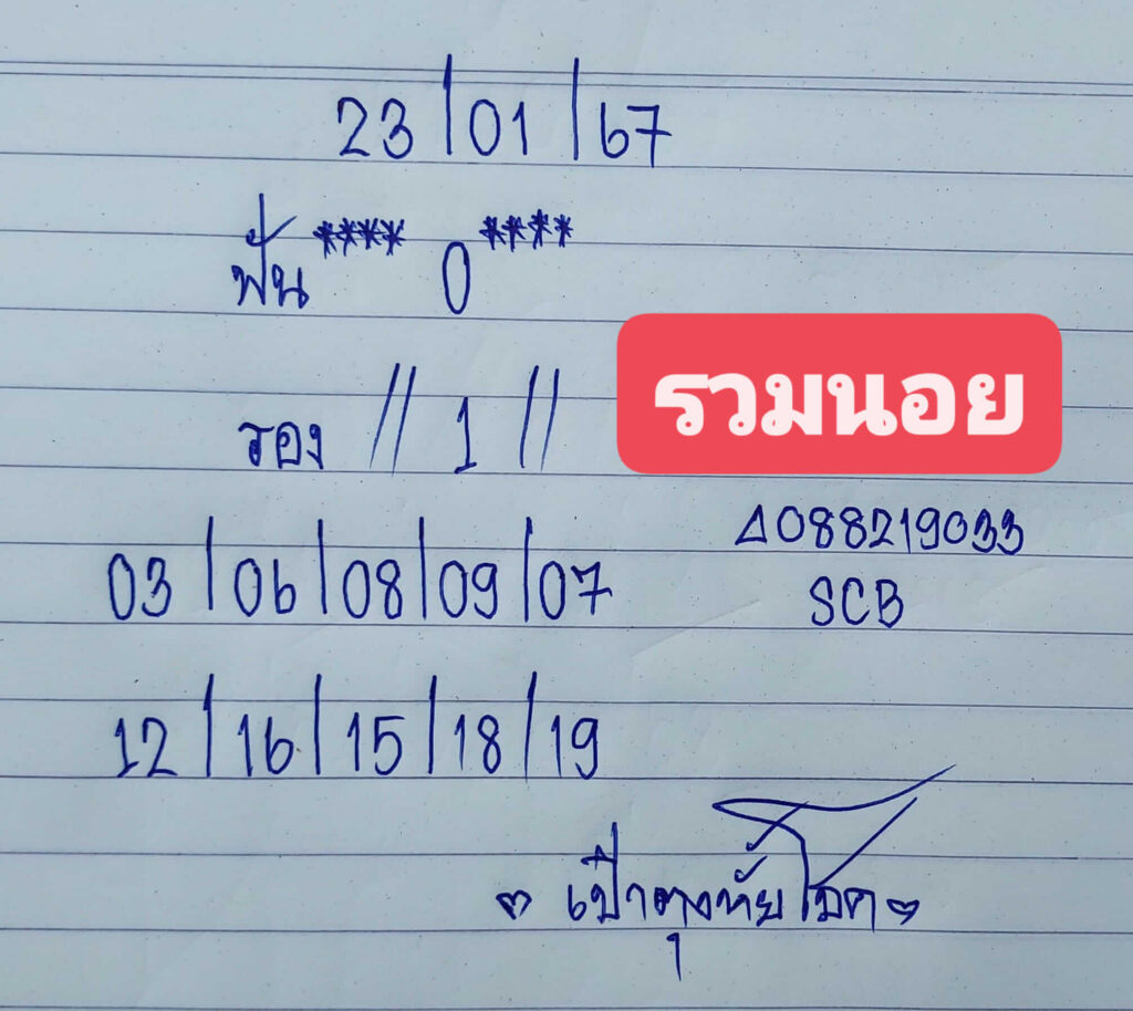 หวยฮานอย 22-1-67 ชุด3