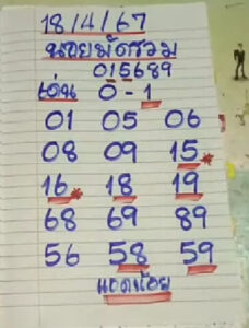 แนวทางหวยฮานอย 18/4/67 ชุดที่ 6