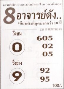 หวย8อาจารย์ดัง 16/5/67