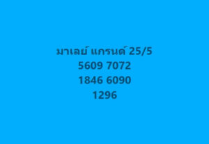 แนวทางหวยมาเลย์ 25/5/67 ชุดที่ 3