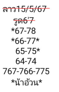 แนวทางหวยลาว 15/5/67 ชุดที่ 7