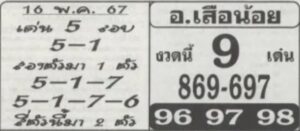 หวยอาจารย์เสือน้อย 16/5/67
