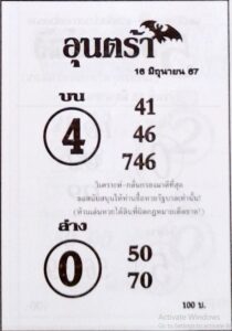 หวยอุนตร้า 16/6/67