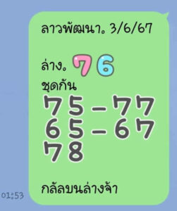 แนวทางหวยลาว 3/6/67 ชุดที่ 10