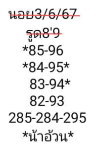 แนวทางหวยฮานอย 3/6/67 ชุดที่ 4