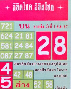 หวยลิขิตโชค 1/8/67