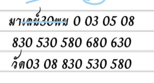 แนวทางหวยมาเลย์ 30/11/67 ชุดที่ 1