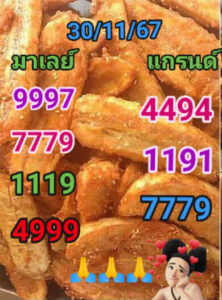 แนวทางหวยมาเลย์ 30/11/67 ชุดที่ 3