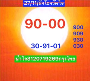 แนวทางหวยลาว 27/11/67 ชุดที่ 2