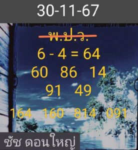 แนวทางหวยฮานอย 30/11/67 ชุดที่ 9