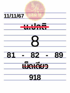แนวทางหวยฮานอย 11/11/67 ชุดที่ 9