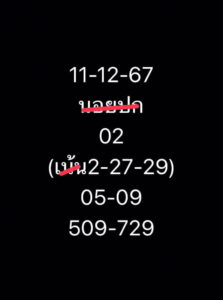 แนวทางหวยฮานอย 11/12/67 ชุดที่ 8